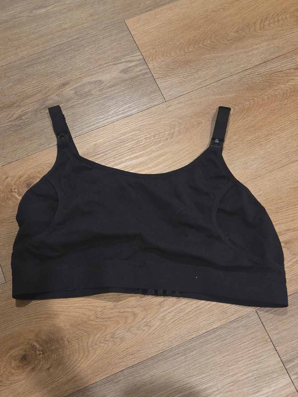 Everyday Seamless Black Nursing Bralette with Clip-Down Straps
